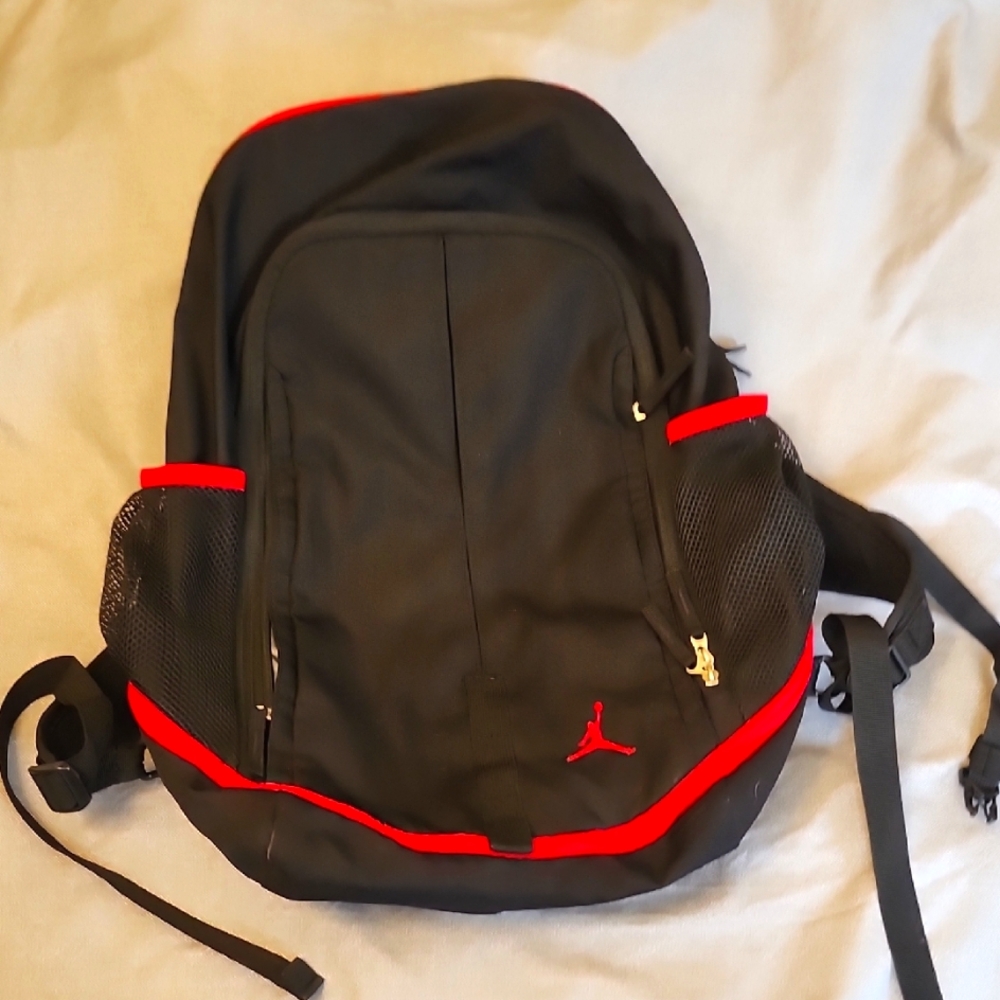 Black & Red Men's Backpack w/Red Jumpman Logo
